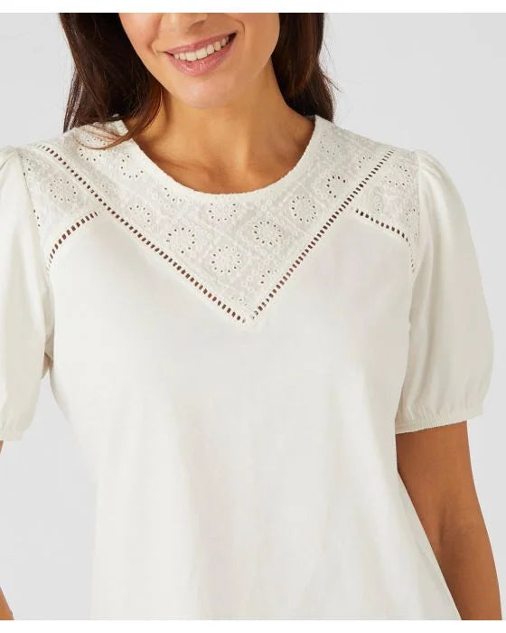 Skin Soft Embroidered Detail T-shirt